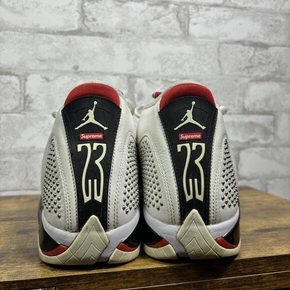 Supreme Nike Air Jordan 14 Retro Sneakers 2019 White Chrome Size 10 BV7630-106 main image 11
